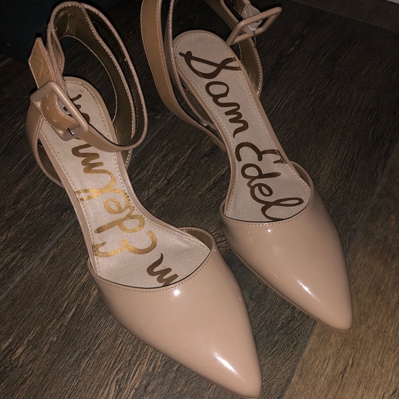 Sam Edelman nude patent pump with ankle strap - Picture 4 of 6